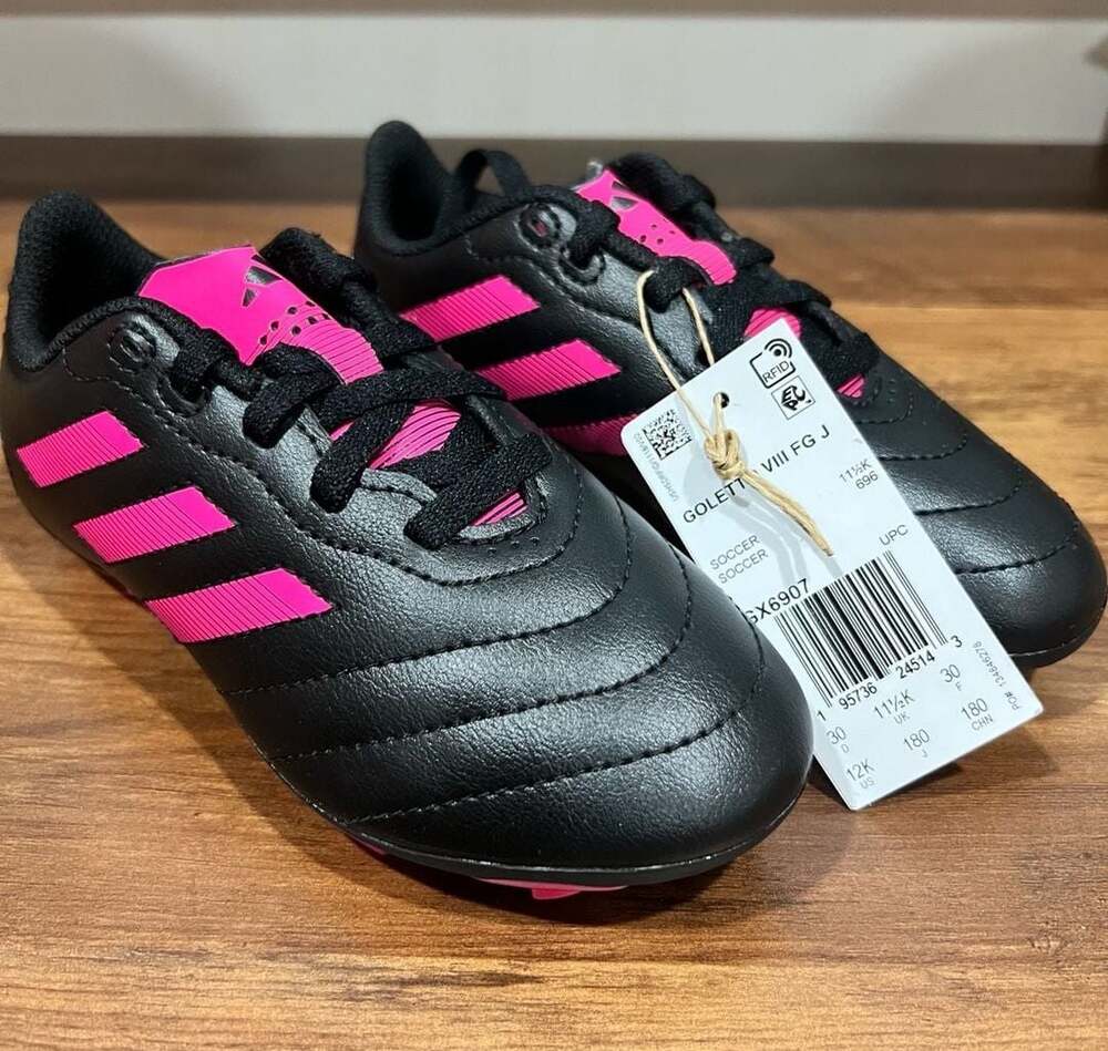 Adidas goletto soccer cleats black pink size 12K